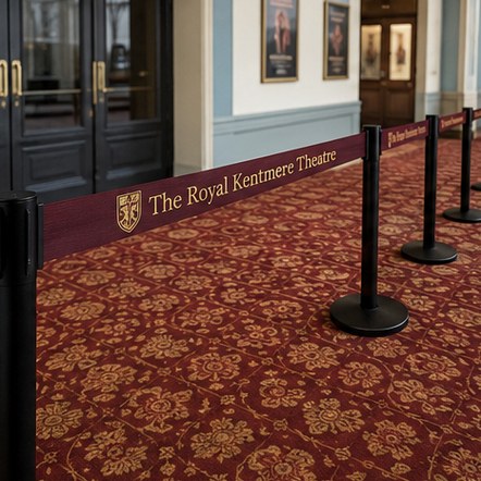 Customized retractable belt barriers for retail, banks and showrooms