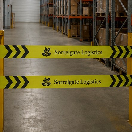 Customized retractable belt barriers for warehousing and industrial